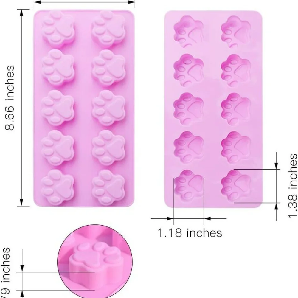 Puppy Dog Paw and Bone Silicone Molds, Non-Stick Food Grade Silicone Molds for C - Picture 7 of 7